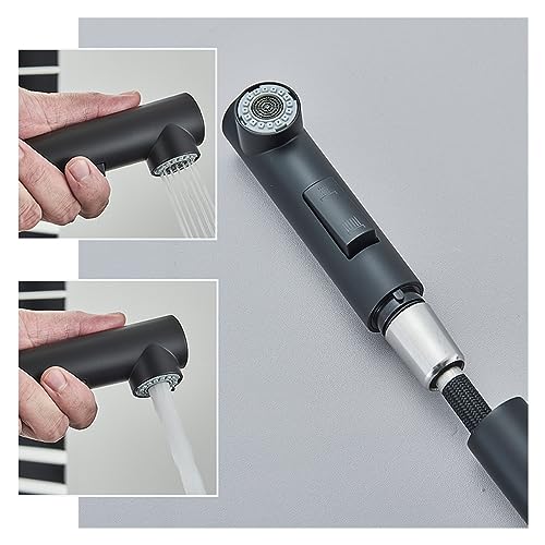 Mitigeur de cuisine extractible noir et nickel pour évier