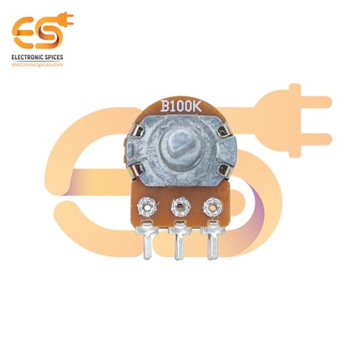 Image of Electronic Spices Combo of 100k 6 Pin D Shaft Potentiometer Volume Pot 100K with Knob (Pack of 4)