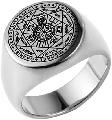 HZMAN Seals of The Seven Archangels Rings Choker Statement Silver...