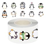 Uoqpty Pegatinas de Pingüino,500 Piezas Lindas y de Dibujos Animados - Rollo de Pegatinas de Pingüino para Regalos de | Proyectos de Arte, Scrapbooking, Diarios, de Móvil, Guitarra
