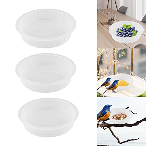 Baoblaze 3Pcs Plastic Birds Seed Feeder Birdbath Accessories Bird Feeding Station Tray #TOP3