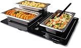 Steba WP 300 Warmhalteplatte – Ultra-Flach, 2 Module einzeln nutzbar, 50×30 cm / 25×30 cm, 2 Temperaturstufen (80°/120°C), Schnellaufheizung & Kontrollleuchte