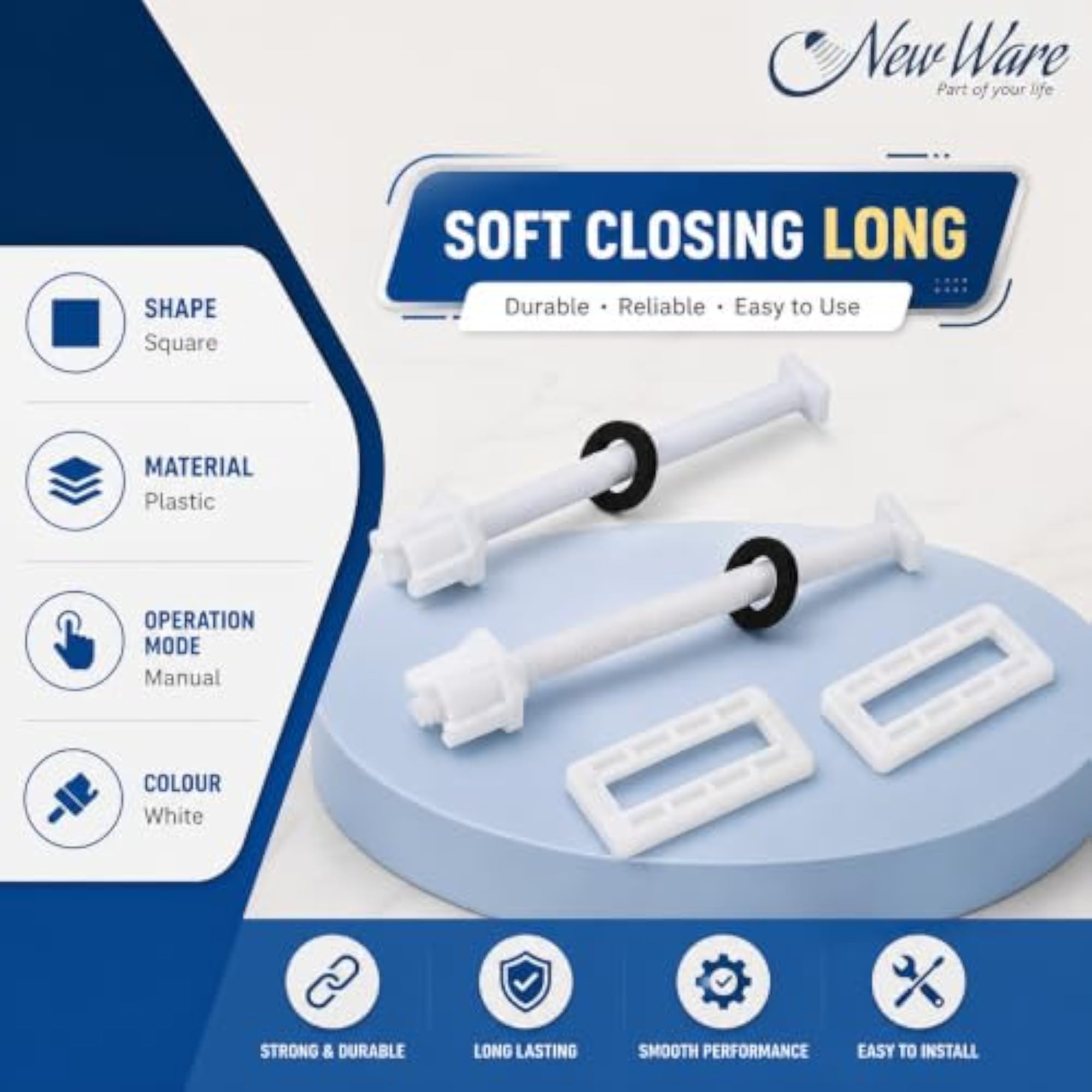 Toilet Seat Cover Screw Hinges Set, Heavy Duty Replacement Kit