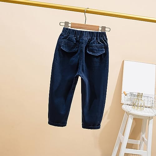 Baby Boys' Girls and Toddler Chino Pants Elastic Waist School Uniform Pants for Boys Solid Color Fall Casual Trousers2