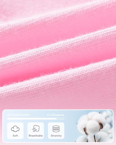 Domee Mädchen BHS Sport Bustier Baumwolle für 6-12 Jahre 4er-Pack Schwarz+Weiß+Grau+Rosa 6-8 Jahre (Herstellergröße S)