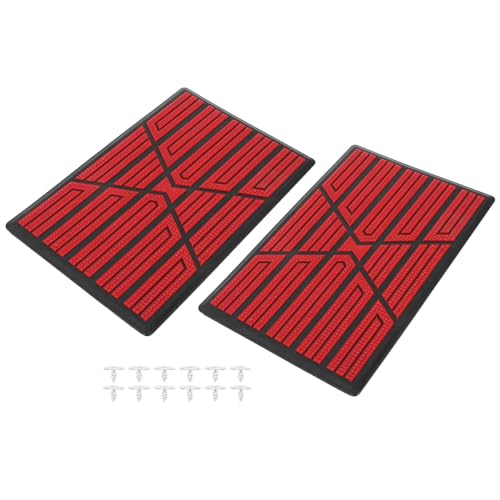 FUELHOOD フロアマット ペダルレストフットレスト カートラックフロアマット ユニバーサル 22.6x15x1 cm 2pcs レッド 内装パーツ アクセサリー
