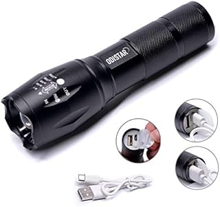 USB Rechargeable Portable 1000 Lumen Tactical Led Flashlight.The Size of a Pocket of Gifts for Kids.