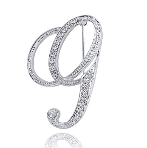 Image of Letter Brooch A-Z 26 Personalized Design Initial Letters Pins Clear Crystal Rhinestone Brooch pin