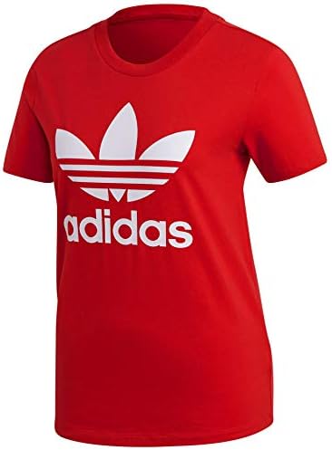 adidas Originals Women's Trefoil T-Shirt, Lush Red/White, XS