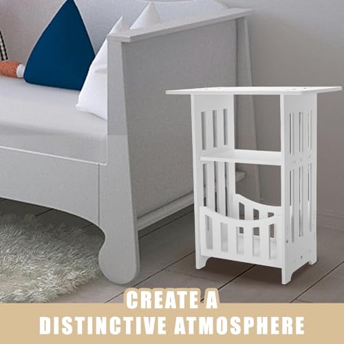 Mesa auxiliar blanca de 15.6 pulgadas estable y compacta Zerodeko 5