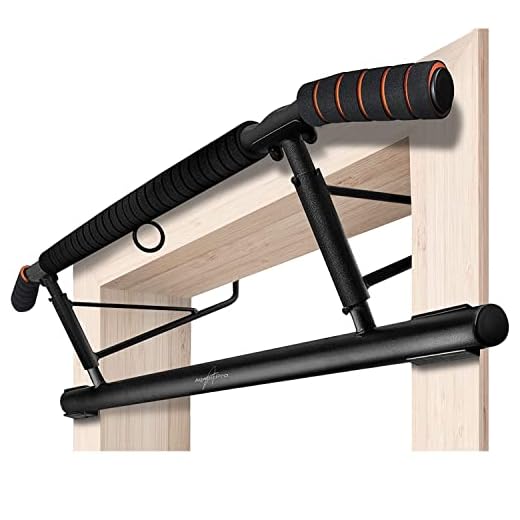 AthleticPro - El original - Marco de la puerta de la barra de tiro - Barra de tracción resistente [200 KG] - Barra de puerta sin superestructura - 20cm más alto - También para los dips & push ups