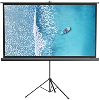 HYZ Projector Screen with Stand,100 inch Indoor Outdoor PVC Movie Projection Screen 4K HD 16: 9 Wrinkle-Free Design for Backyard Movie Night(Easy to Clean, 1.1Gain, 160° Viewing Angle & A Carry Bag)