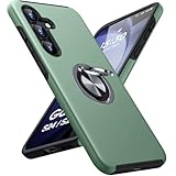 KOVASIA for Samsung S25/S24 Case, 360° Rotating Built-in Metal Ring Stand, Military Grade Protection, Anti-Scratch, Shockproof Phone Case for Samsung Galaxy S25/S24, Green
