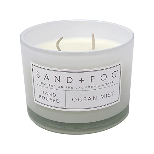 Sand + Fog Scented Candle - Ocean Mist – Additional Scents And Sizes – 100% Cotton Lead-Free Wick - Luxury Air Freshening Jar Candles - Perfect Home Decor – 12Oz #TOP1