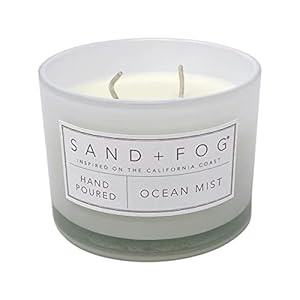 Sand Fog Scented Candle Ocean Mist–Additional Scents and Sizes–100 Cotton Lead Free Wick Luxury Air Freshening Jar Candles Perfect Home Decor–12oz
