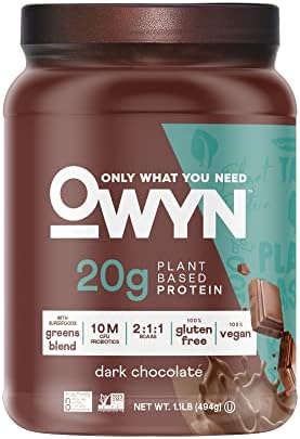 OWYN Only What You Need Plant-Based Protein Powder, Dark Chocolate, 1.17 lbs