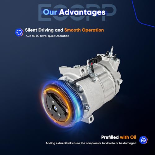 Image of ECCPP AC Compressor Fit for Nissan Sentra 2.0L 2007-2012 Fast Cooling | AC Compressor for Car Low Vibration Under 72db Reduces Engine Load Fuel Efficient