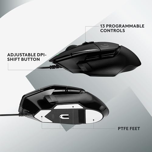 Image of Logitech G502 X Wired Gaming Mouse - LIGHTFORCE Hybrid Optical-Mechanical Primary switches, Hero 25K Gaming Sensor, Compatible with PC /macOS /Windows - Black
