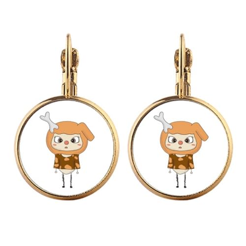 Boucles d'oreilles clip en or au motif chien et nature chic
