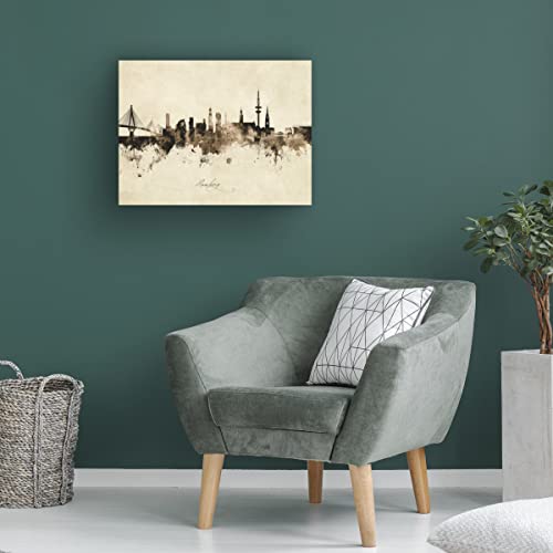 Trademark Fine Art 'Hamburg Germany Skyline Vintage' Canvas Art By Michael Tompsett #TOP3