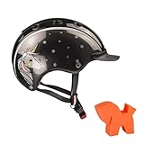 RL24 - Casco Kinder Reithelm Nori Einhorn inkl. Putzschwamm – Reiterhelm Mädchen & Jungen – geringes Gewicht & Gute Belüftung – REIT-, Ski- & Fahrradhelm in Schwarz/Grau – S (52-56 cm)