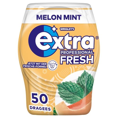 Extra Professional Kaugummi Zuckerfrei, Fresh Melon Mint Gum, 50 Dragees, Xylitol Kaugummi ohne Zucke mit Melonengeschmack und mit Minz Frische (50 Dragees)