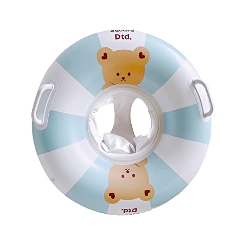cddu 浮き輪 ベビー 子供用 幼児 フロート座付き足入れ型 取っ手付き ヴィンテージ ストライプ 超可愛 こぐま 浮き輪 い プール用 水遊び スイムリング お風呂 浮き具 空気入れ 強い浮力 男の子 女の子 こどもの日 0-4歳 プレゼント