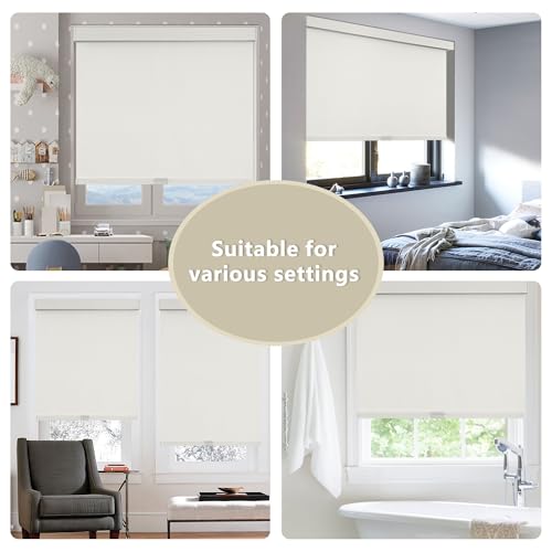 Image of SUNOFF Cordless Blackout Roller Shades Blinds for Windows,62 inchW x 72 inchH,Beige