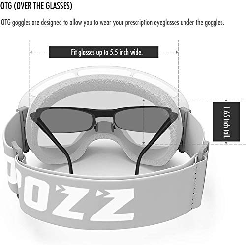 Copozz Ski Goggles, Otg Snowboard Goggles Anti Fog Uv Protection Lens, Polarized For Options #TOP4