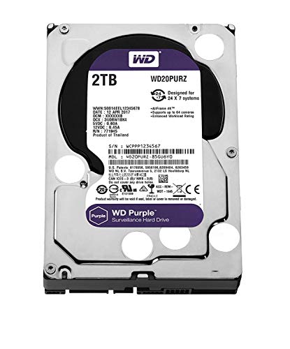 WD Purple - Disco duro para videovigilancia (2 TB, Intellipower,
