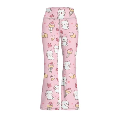 Image of Girls Flare Leggings Cute Bell Bottoms for Teen Girls Wide Leg Sweatpants for 5-14 T