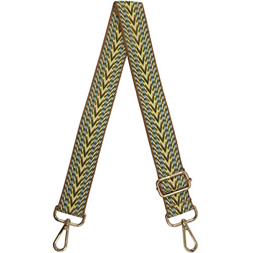 Image of Duwi Wide Handbag&Purse Strap Jacquard Woven Guitar Style Multicolor Replacement Strap Canvas Adjustable Crossbody Bag Strap