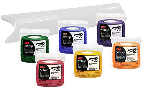 3M Vetrap 2" Bandaging Tape, 2"x 5 Yards (10 Rolls, Rainbow Combo)