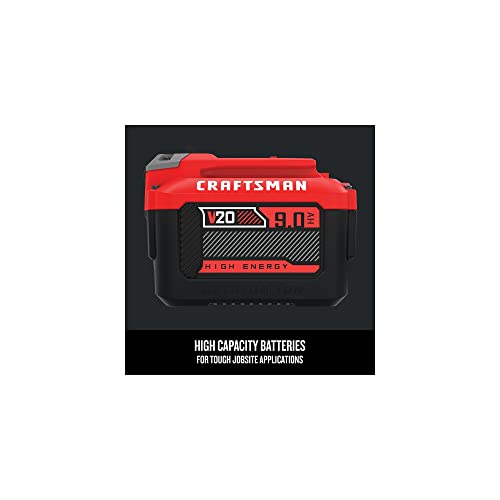 Image of CRAFTSMAN V20 Lithium Ion Battery for Power Tools, 9 Ah, LED Charge Indicator (CMCB209)