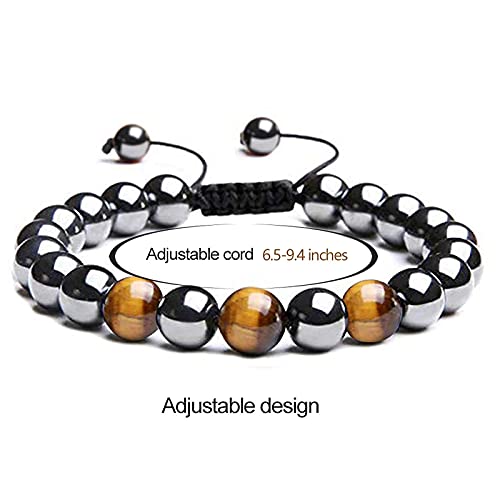 Hion Triple Protection Bracelet - For Protection - Bring Luck And Prosperity Energy Healing Bracelet Relief Hematite Bracelet Set Tiger Eye Bracelet For Men Women — view 5