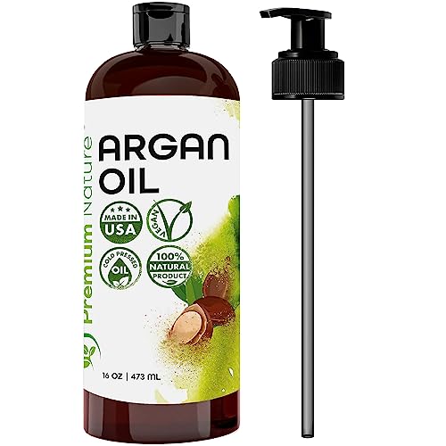 Argan Oil For Hair Oil For Dry Damaged Hair And Growth, Argon Oil Serum For Hair Oil For Curly Frizzy Hair, Argan Oil For Skin, Hair Oil For Men, Organic Argan Oil Of Morocco, Hair Oils 16 Oz Aceite De Argan Para El Cabello 100% Pure Cold Pressed #TOP26