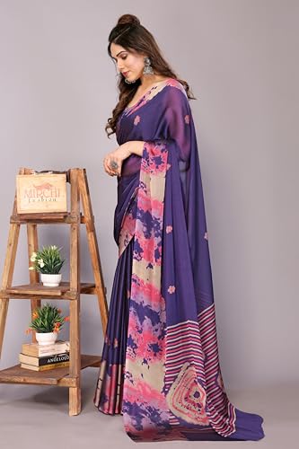 Image of MIRCHI FASHION Saree for Woman Chiffon Tie Dye Printed | Lightweight Daily Wear Women's Sari with Unstitched Blouse Piece (Available in 10 Colors)