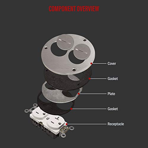 image for ENERLITES Screw Cap Floor Box Cover, 4