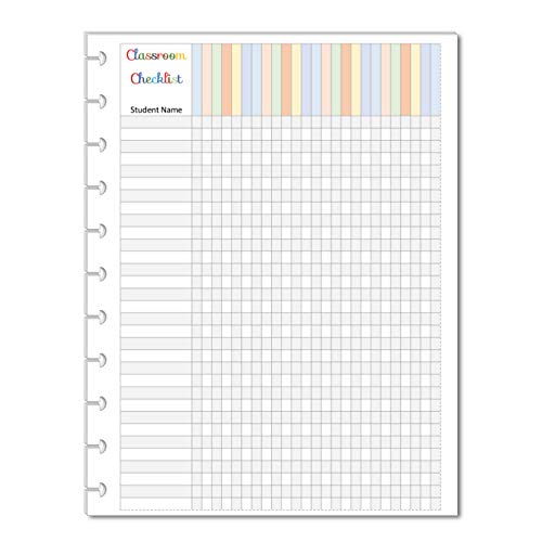 Classroom Checklist Refills for 11-Disc Big Happy Planner, Big Teacher Planner Inserts
