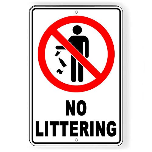 ZMKDLL No Littering Metal Sign Please Do Not Litter Warning 12