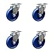 Swivel Caster Set of 4 with 5 Inch Solid Polyurethane Wheel ? 300 lbs. Capacity Per Caster ? 3-1/8 Inch x 4-1/8 Inch Overall Top Plate ? Service Caster Brand