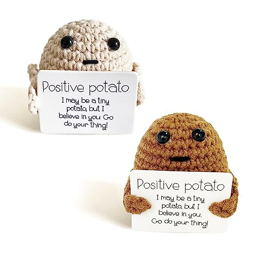 TAFACE 2 Mini Bambole Di Patate Lavorate A Maglia, Bambole Creative Di Patate Lavorate A Maglia, Adatte Per Regali Di Energia Positiva Per Bambini E Adulti