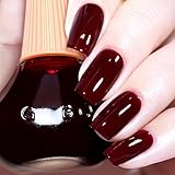 KAHSOSE Blood Red Nail Polish Quick Dry, No UV Light Needed, Cherry Red Nailpolish for Women, Long Lasting Wine Color Nail Polish, 12ML