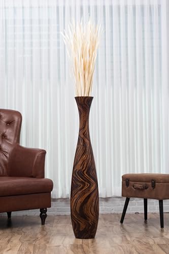 Image of Leewadee Large Floor Vase 41 inches Mango Wood for Pampas Grass, Dried Flowers