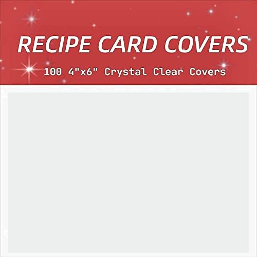 Vovoo 4x6 Recipe Cards Protectors,Recipe Card Sleeves,100 Count,Recipe Cards Covers
