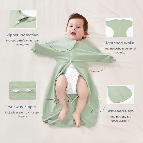 Image of ZIGJOY Swaddle Sleep Sack 3-6 Months, 1.0 Tog Cotton Baby Swaddle Blanket