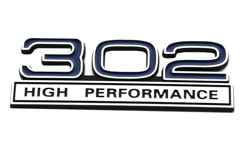 Image of 2pcs 302 Engine 5.0 Liter High Performance Emblms Badge 3D Decals Stickers Cars Trucks (Chrome Blue)