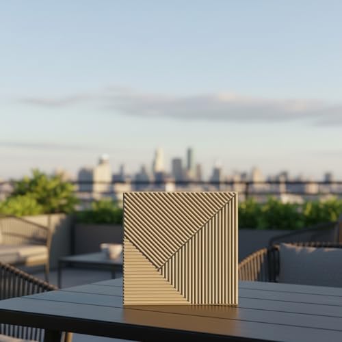Image of Kayra Decor Wall Panels for Bedroom - PVC Fluted Design Mega Graige Color 19.7 inch x 19.7 inch (Pack of 40) - Covers 107.80 Sq. Ft.