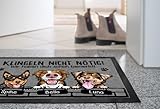 SpecialMe® Fußmatte Hund mit Namen personalisiert (1-3) Klingeln Nicht nötig Geschenk für Hundebesitzer rutschfest & waschbar schwarz 60x40cm