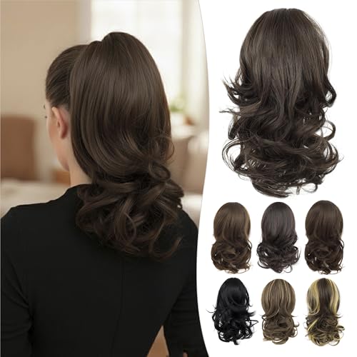 Curly Claw Clip Ponytail Extension 14" #5 Chocolate Brown